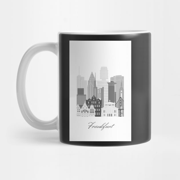 Frankfurt, Germany, map skyline - 05 style by GreenGreenDream